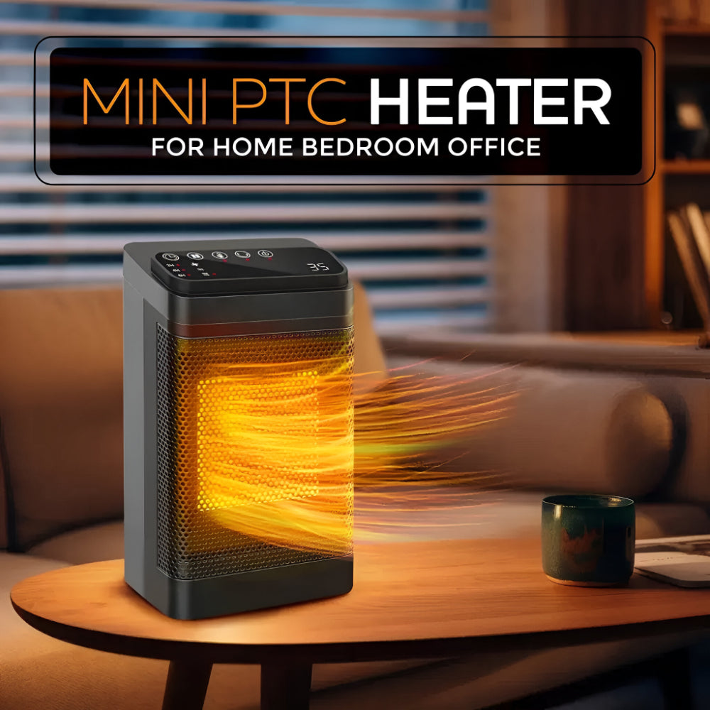 Încălzitor de spațiu electric pentru interior cu termostat, temporizator și oscilare