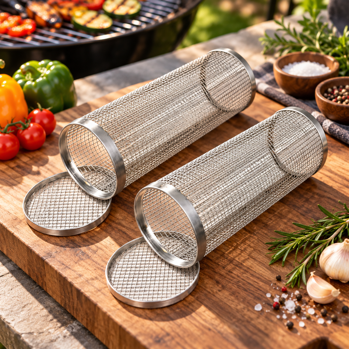 Stainless Steel Grill Basket Camping Easy Clean