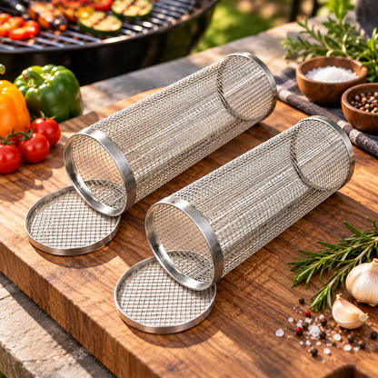 Stainless Steel Grill Basket Camping Easy Clean