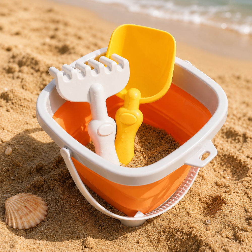 Giochi Estivi da Spiaggia Secchiello Pieghevole per Sabbia Set da Gioco all'Aperto per Bambini