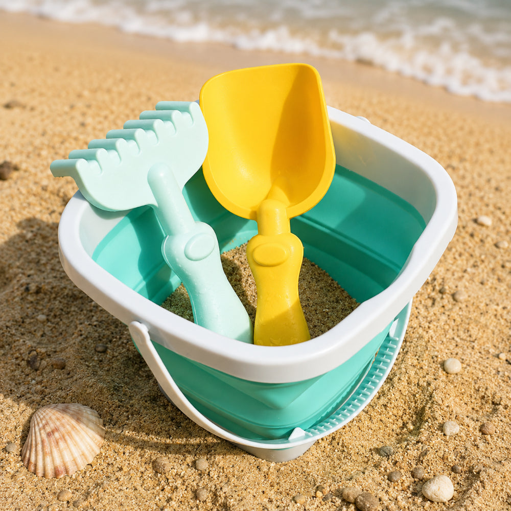 Giochi Estivi da Spiaggia Secchiello Pieghevole per Sabbia Set da Gioco all'Aperto per Bambini