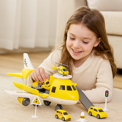 Juego de juguetes Avión Vehículo Transporte Conjunto de acción para niños