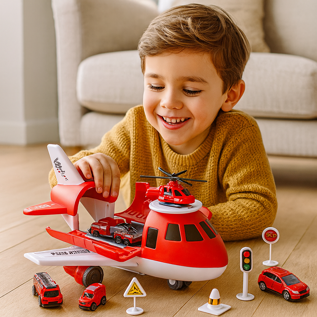 Juego de juguetes Avión Vehículo Transporte Conjunto de acción para niños