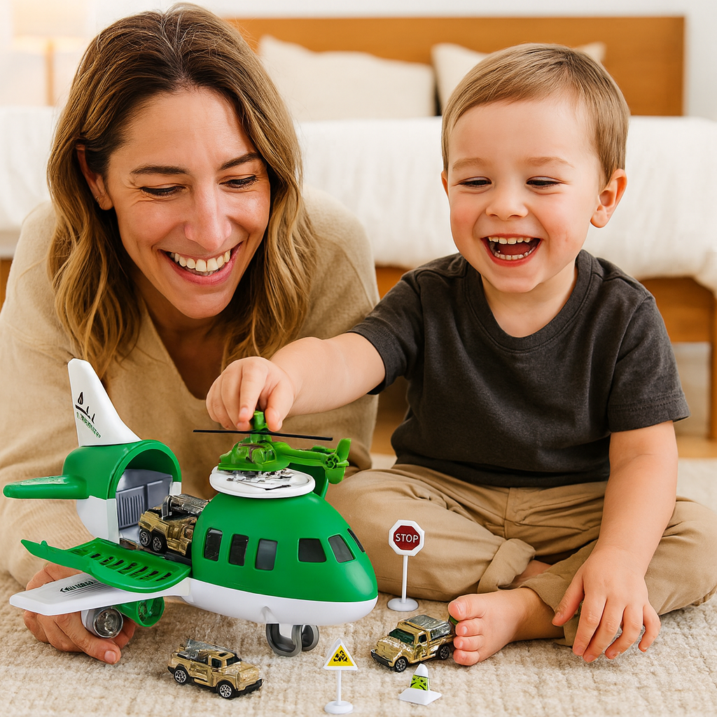 Juego de juguetes Avión Vehículo Transporte Conjunto de acción para niños