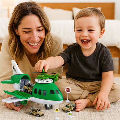 Juego de juguetes Avión Vehículo Transporte Conjunto de acción para niños