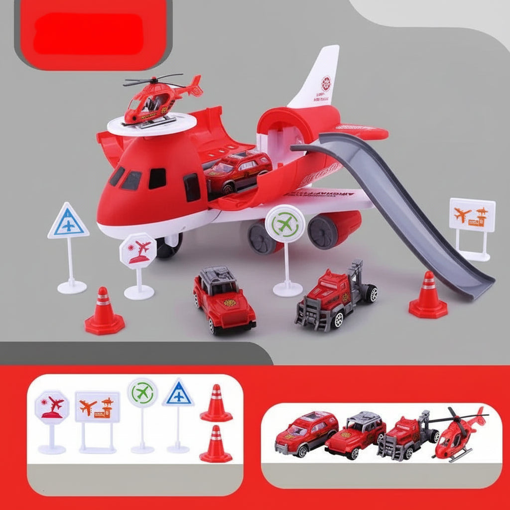 Juego de juguetes Avión Vehículo Transporte Conjunto de acción para niños