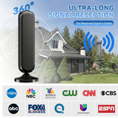 Antena de TV Interior Digital HD 4K Amplificador de Sinal de Longo Alcance