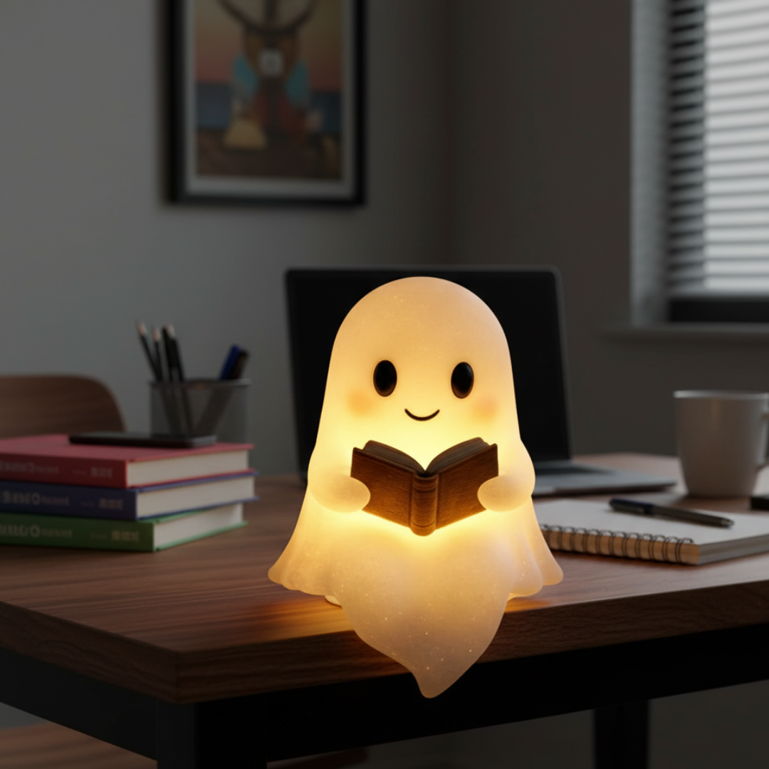 Lampada da tavolo Fantasma Luce notturna calda LED Decorazione da comodino