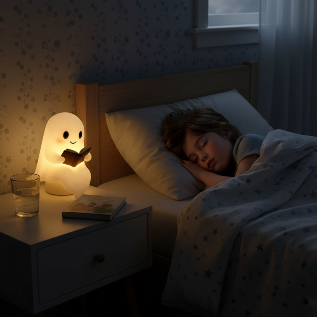 Lampada da tavolo Fantasma Luce notturna calda LED Decorazione da comodino