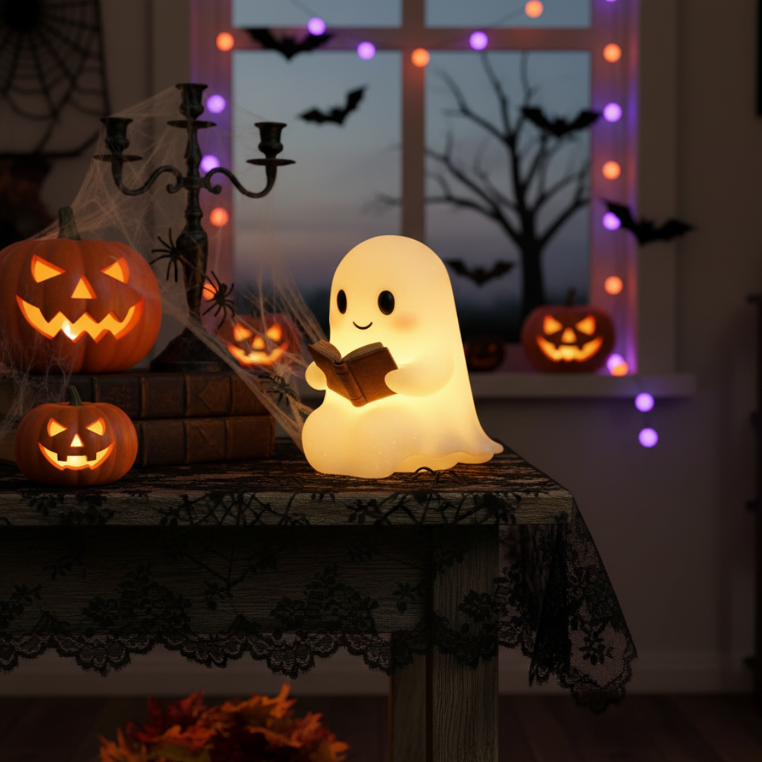 Lampada da tavolo Fantasma Luce notturna calda LED Decorazione da comodino