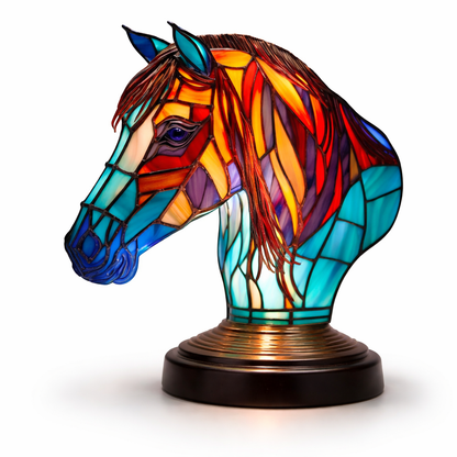 Table Lamp Stained Glass Animal LED Accent Light Bedroom
