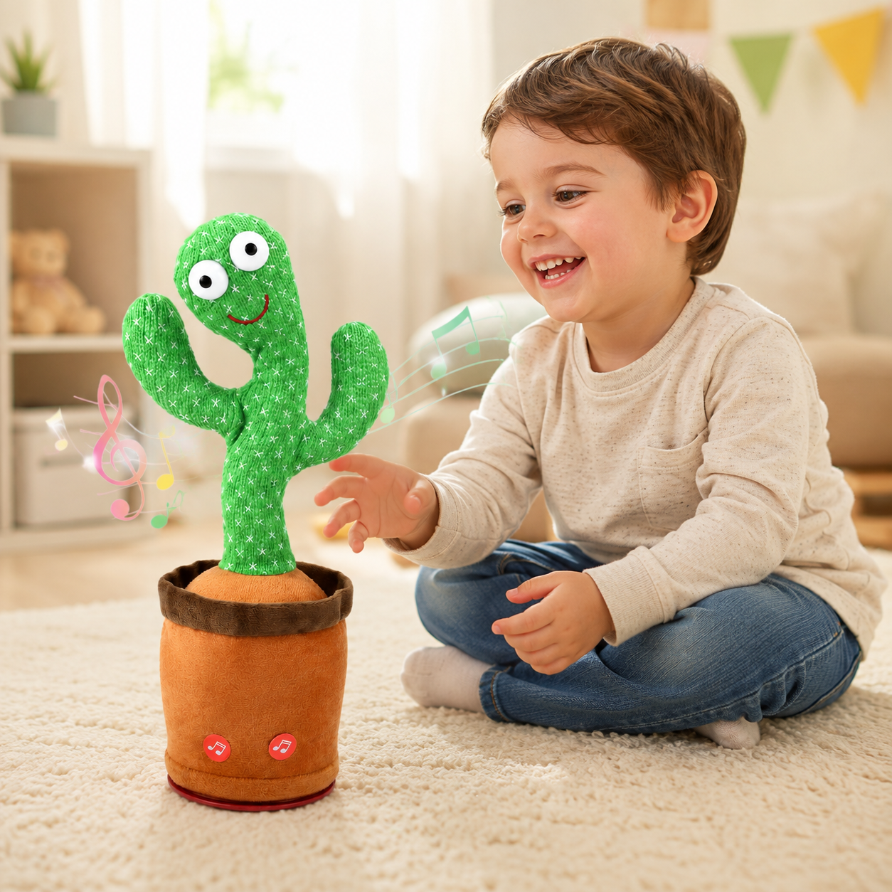 Talking Cactus Toy Musical Plush Interactive Fun