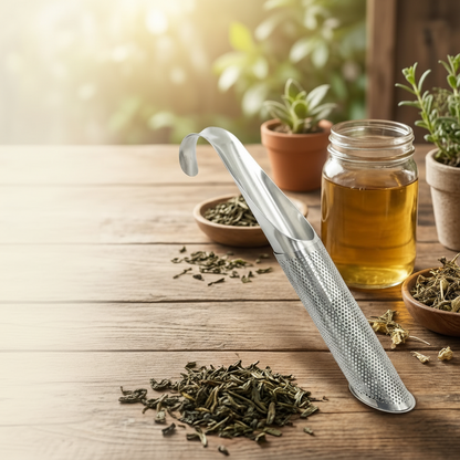 Infusor Chá Aço Inox Compacto Folhas Soltas Prático