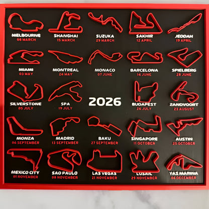 לוח תצוגת קיר מסלול מרוצים לוח שנה 2026