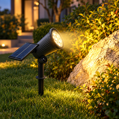 Projetor Solar Inclinado LED para Jardim, Paisagem e Caminhos
