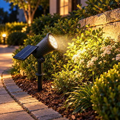 Projetor Solar Inclinado LED para Jardim, Paisagem e Caminhos
