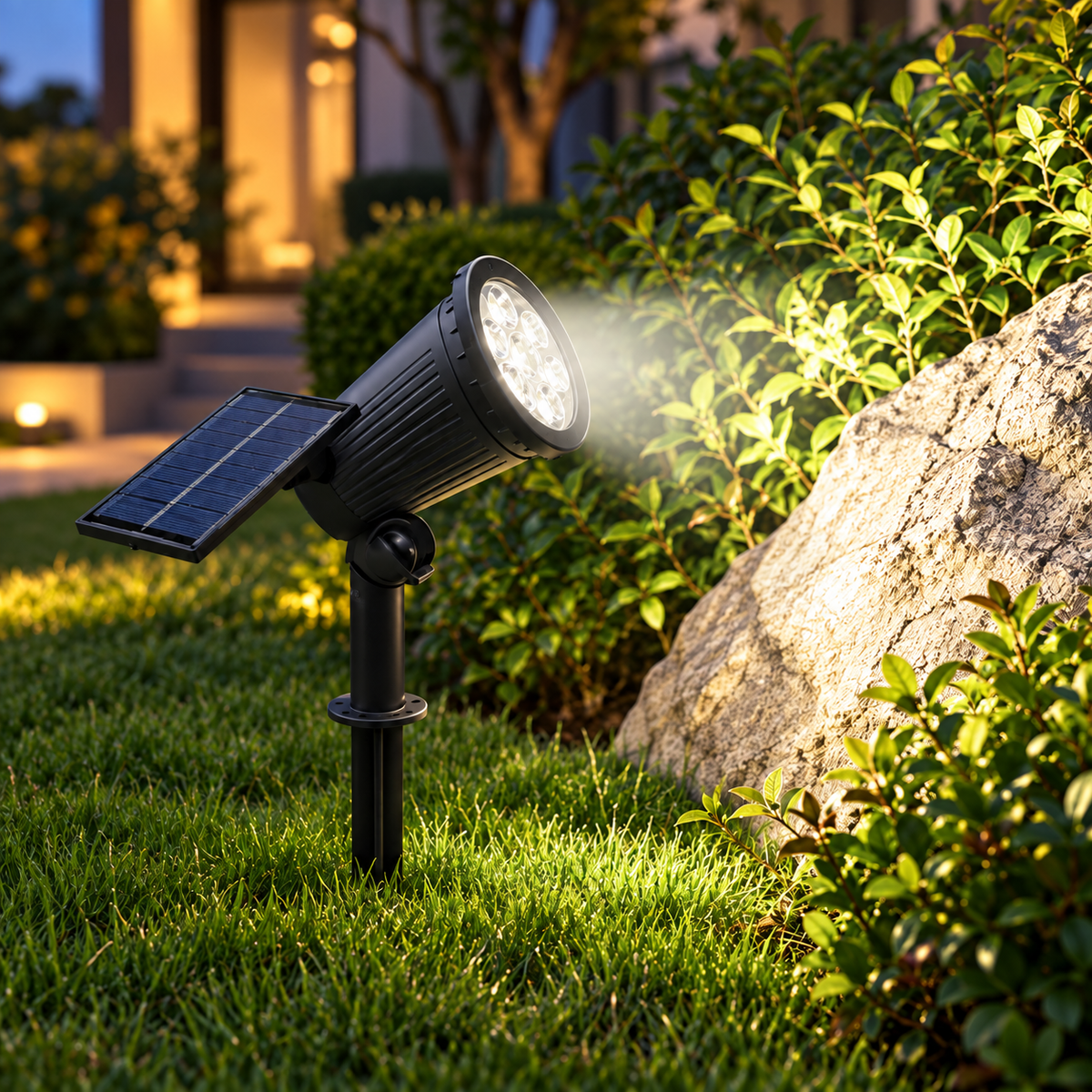 Projetor Solar Inclinado LED para Jardim, Paisagem e Caminhos