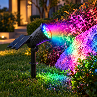 Projetor Solar Inclinado LED para Jardim, Paisagem e Caminhos