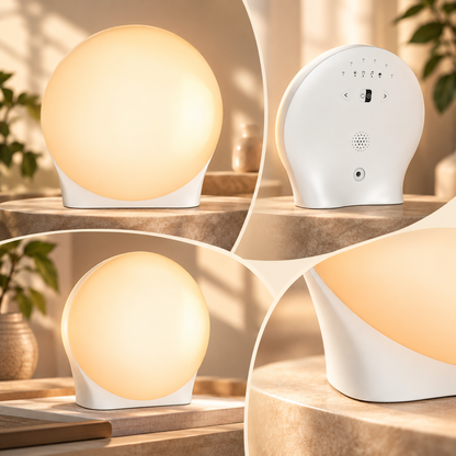 Kompakte LED-Lichttherapielampe mit Timer und tragbarem Design