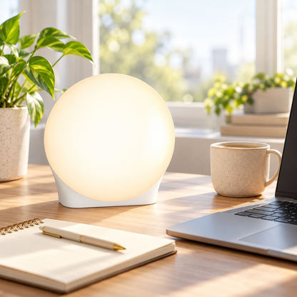 Kompakte LED-Lichttherapielampe mit Timer und tragbarem Design