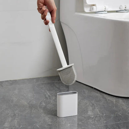 Spazzola per WC in silicone da parete, pulitore per bagno
