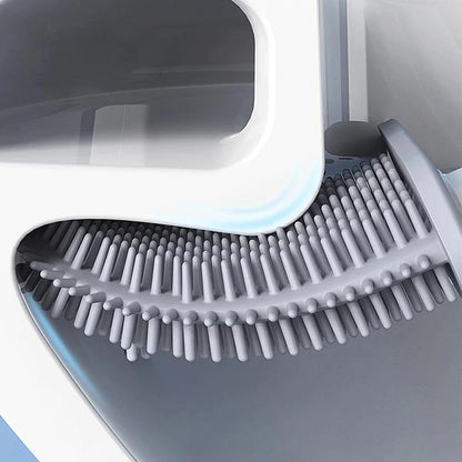 Spazzola per WC in silicone da parete, pulitore per bagno