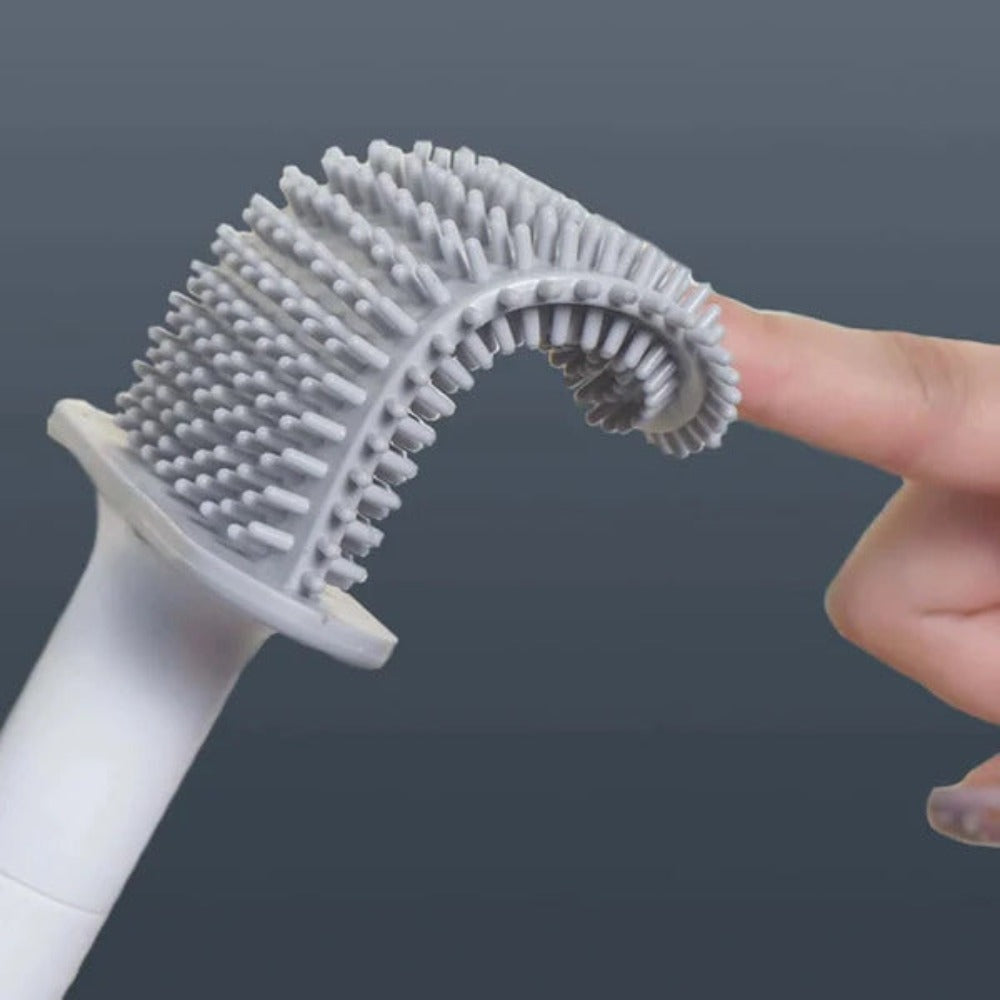 Spazzola per WC in silicone da parete, pulitore per bagno