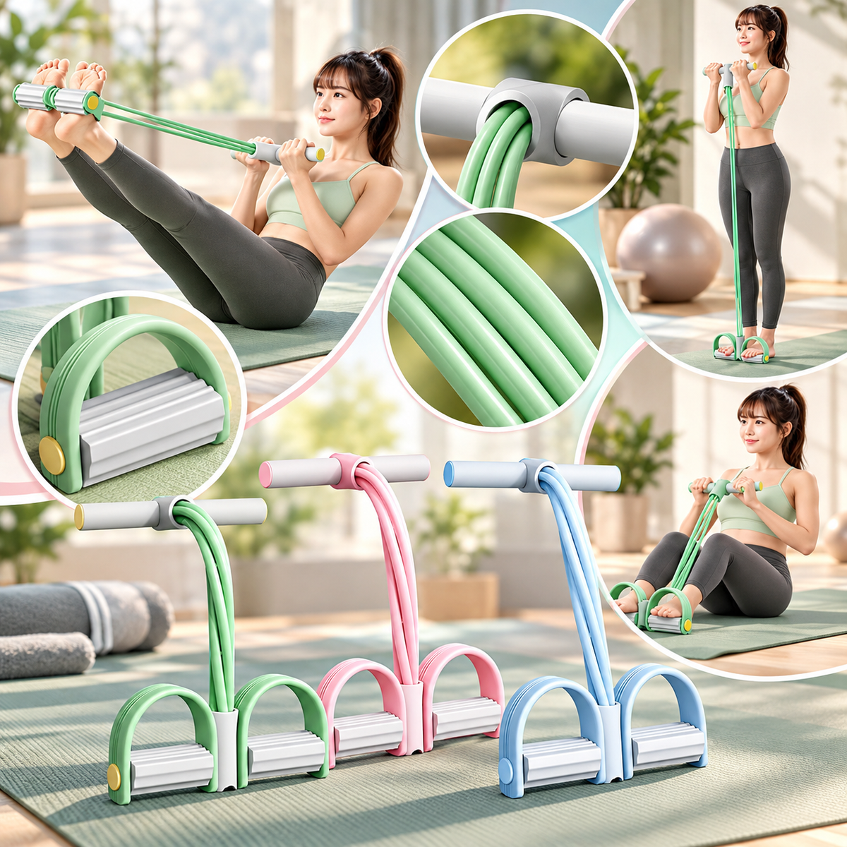 Ganzkörper-Heimtraining mit Widerstandsband - vielseitiges Fitnessgerät
