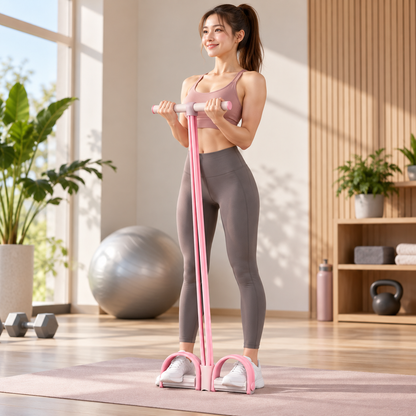 Ganzkörper-Heimtraining mit Widerstandsband - vielseitiges Fitnessgerät