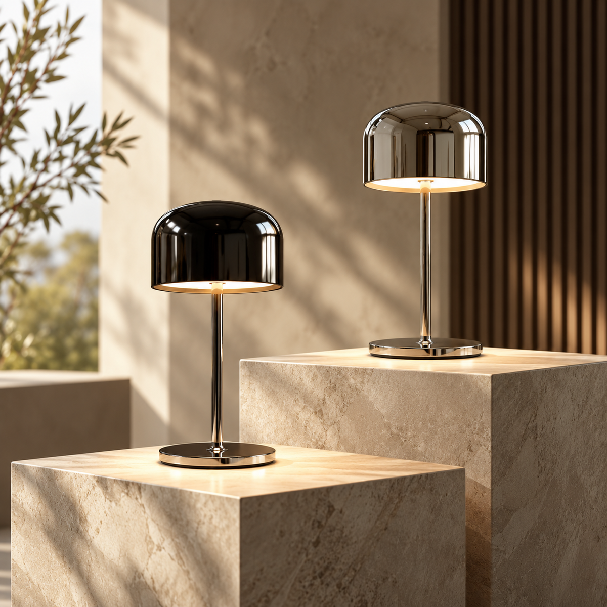 Lampă de masă decorativă LED pentru exterior, cu variator tactil