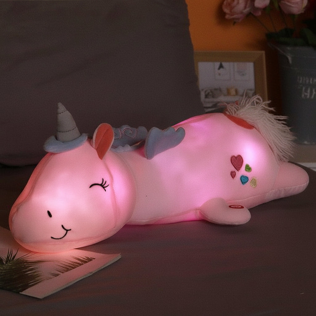 Giocattolo Morbido Unicorno Luminoso Luce Notturna LED Peluche