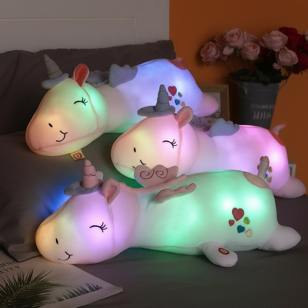 Giocattolo Morbido Unicorno Luminoso Luce Notturna LED Peluche