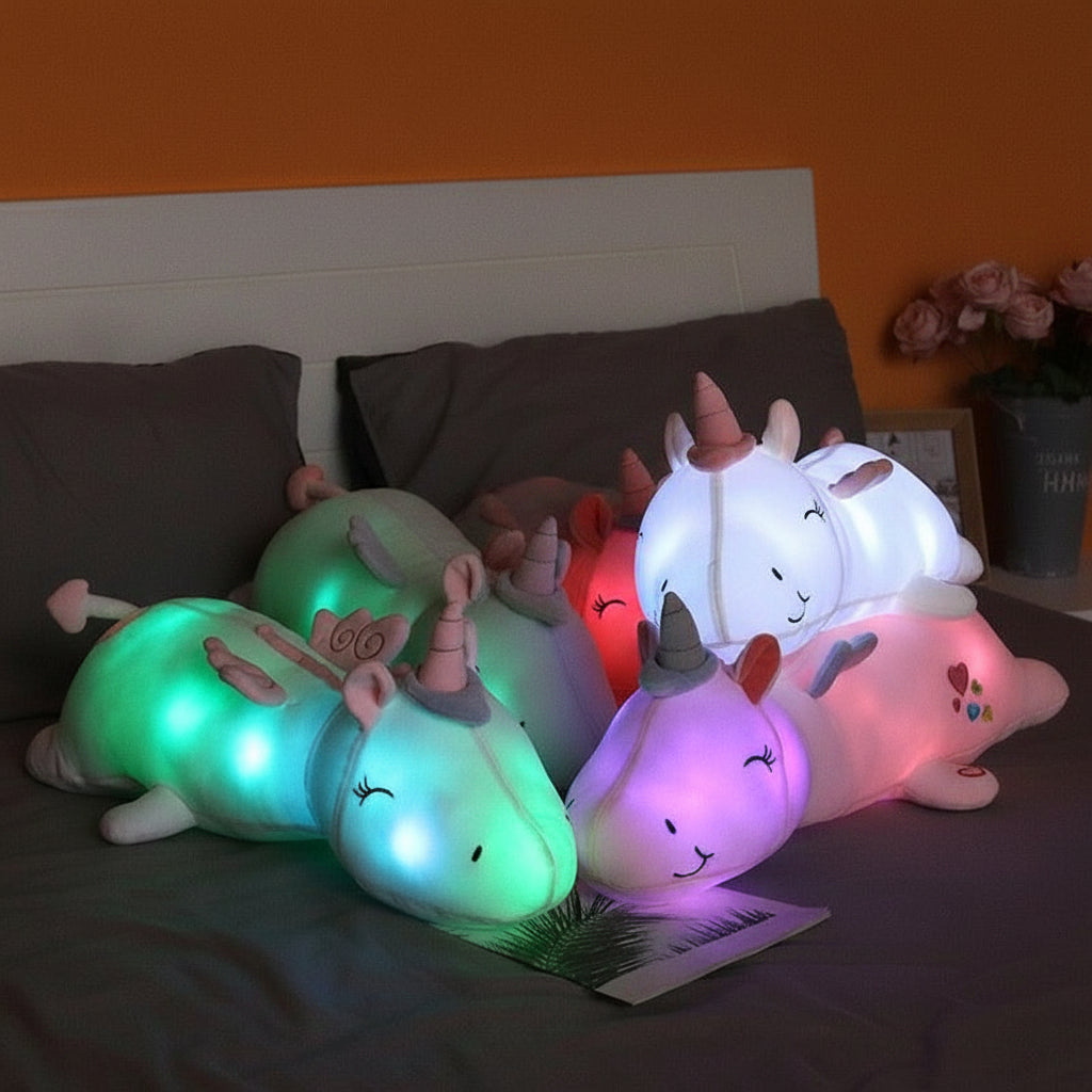 Giocattolo Morbido Unicorno Luminoso Luce Notturna LED Peluche