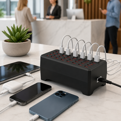 Hub USB stație de încărcare pentru mai multe dispozitive, cu design cu porturi multiple