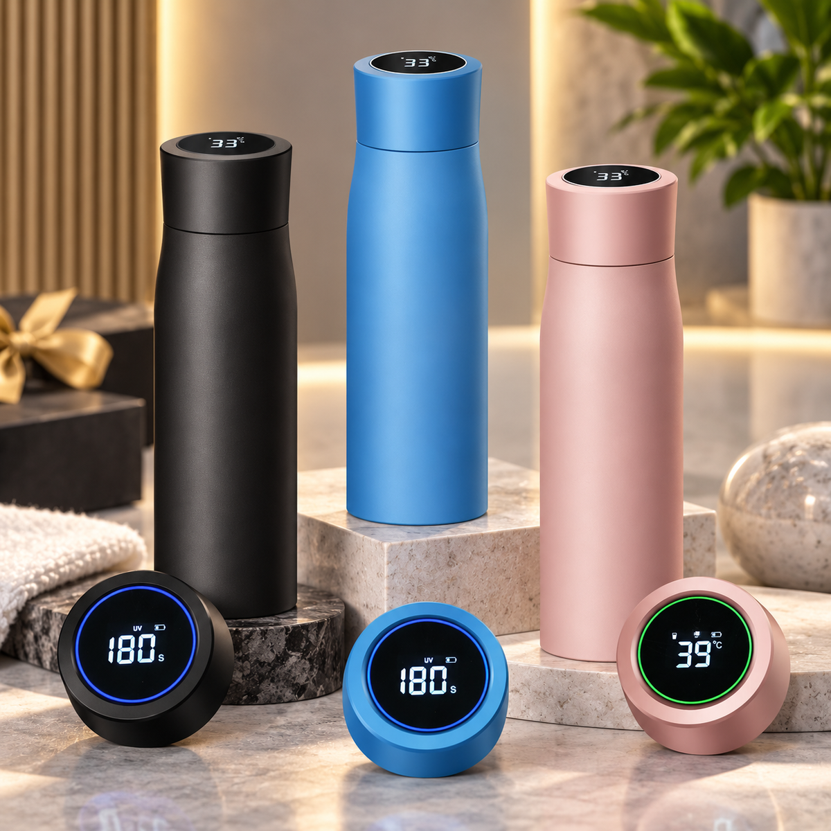 UV Light Water Bottle Self Cleaning Temperature Display