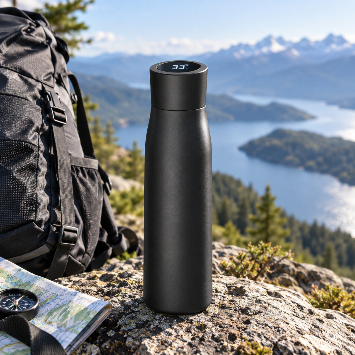 UV Light Water Bottle Self Cleaning Temperature Display