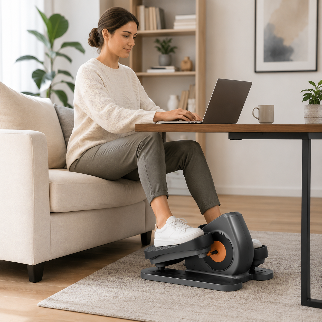 Untertisch-Heimtrainer, LCD-Bildschirm, einstellbare Geschwindigkeit, Pedal