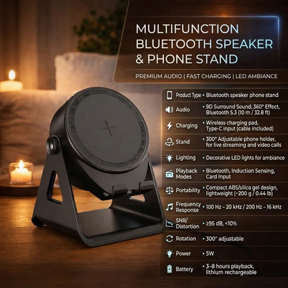 Bluetooth-Lautsprecher Induktions-Handyhalter Kabelloses Ladegerät