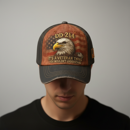 Baseballkasket Broderet Veteranflag Gammeldags Hat Justerbar