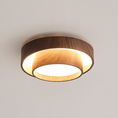Lampă de tavan Vaako | Lumină de tavan LED cu finisaj nuc