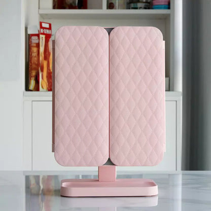 Specchio da toeletta con illuminazione LED regolabile e supporto pieghevole per trucco