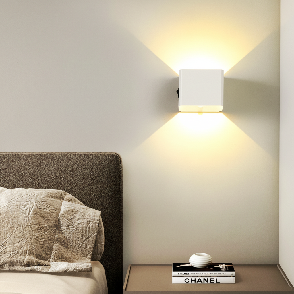 Luz de Parede com Sensor de Movimento LED em Forma de Cubo Recarregável