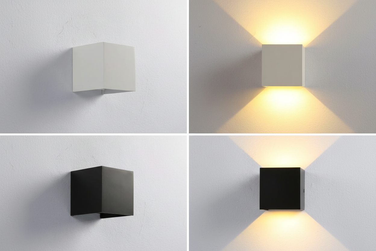 Luz de Parede com Sensor de Movimento LED em Forma de Cubo Recarregável