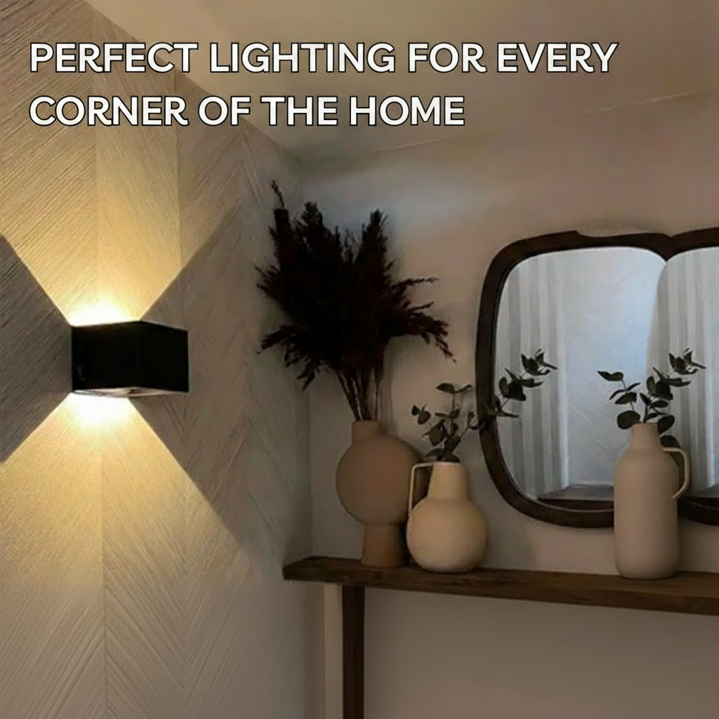 Luz de Parede com Sensor de Movimento LED em Forma de Cubo Recarregável