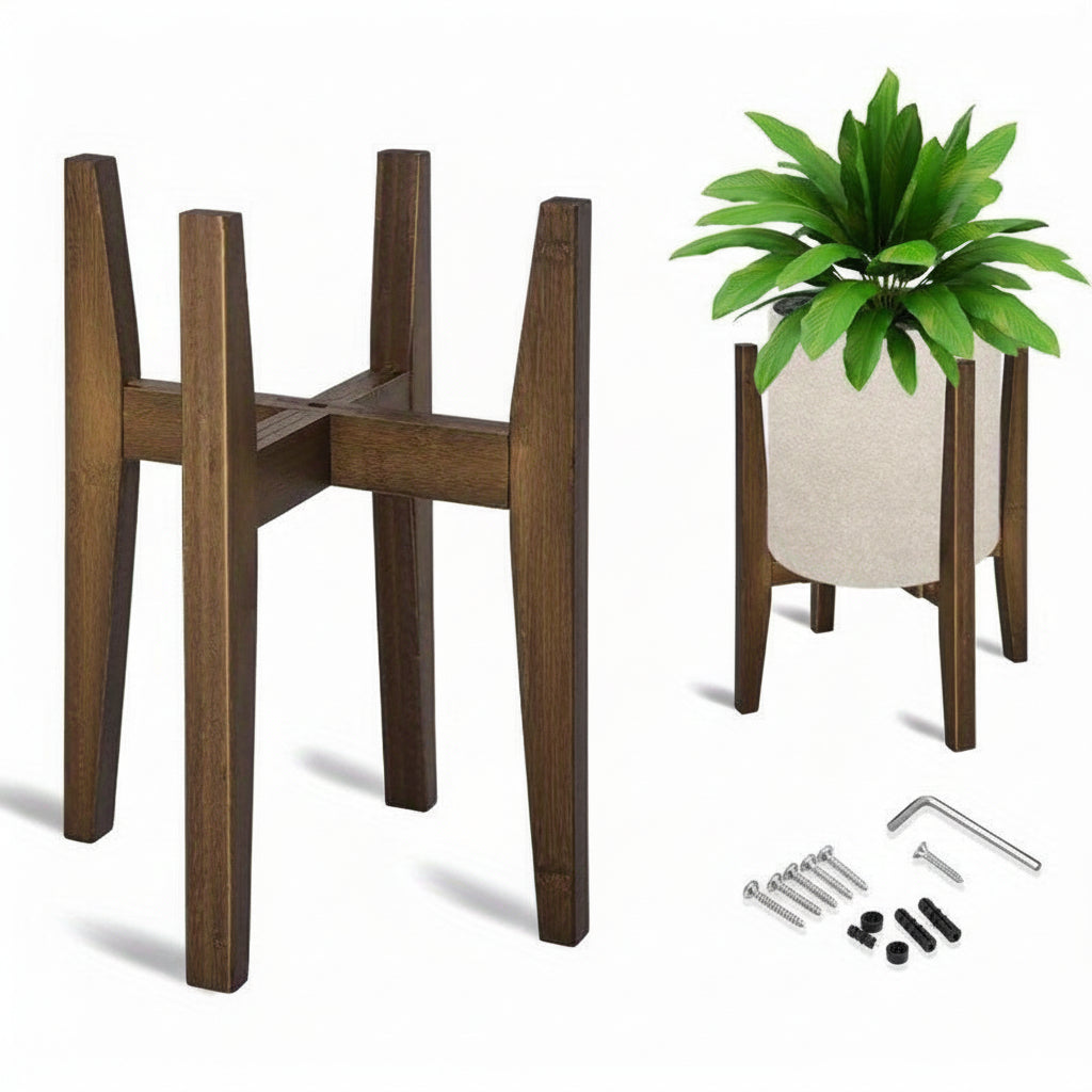 Suporte para Plantas Ajustável com Tampo de Mármore para Interior