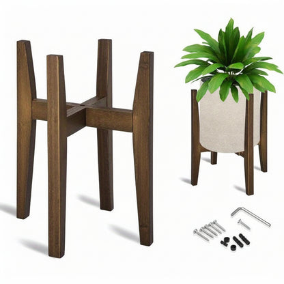 Suporte para Plantas Ajustável com Tampo de Mármore para Interior