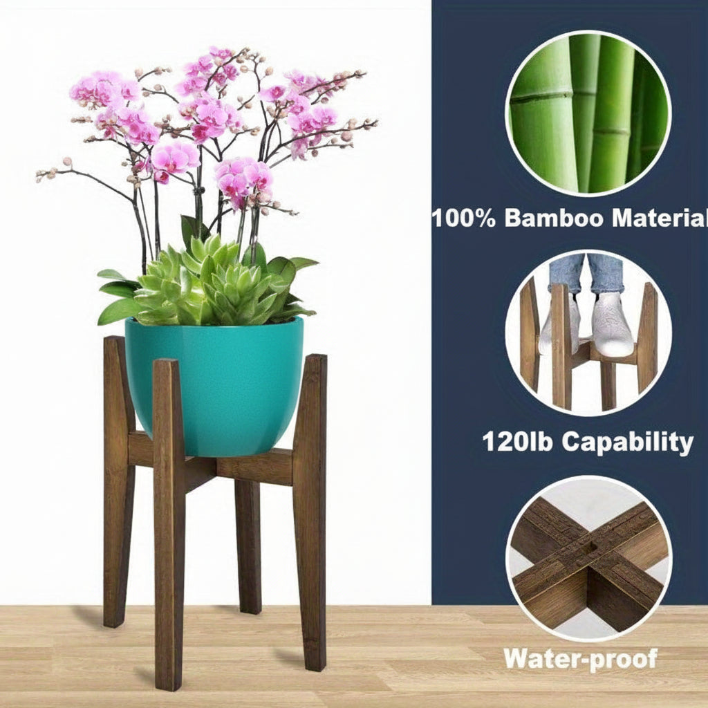 Suporte para Plantas Ajustável com Tampo de Mármore para Interior
