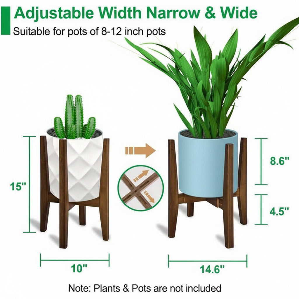 Suporte para Plantas Ajustável com Tampo de Mármore para Interior
