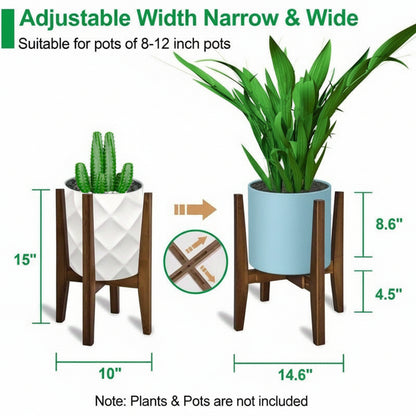 Suporte para Plantas Ajustável com Tampo de Mármore para Interior