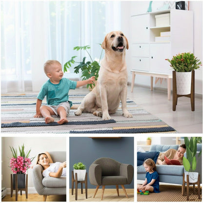 Suporte para Plantas Ajustável com Tampo de Mármore para Interior